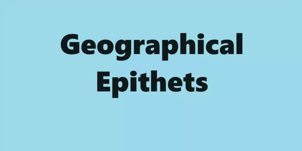 Geographical Epithets